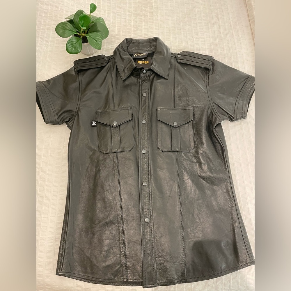 Men’s Leather Police Uniform Shirt - NWT